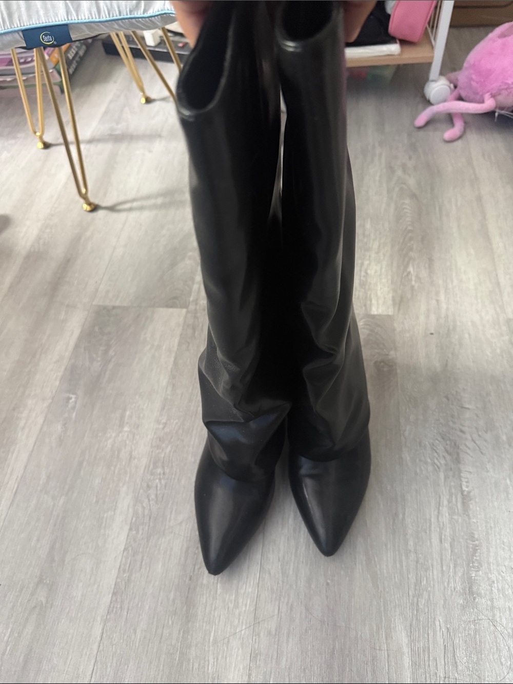 Amazon Black Pointed Over-the-Knee Boots